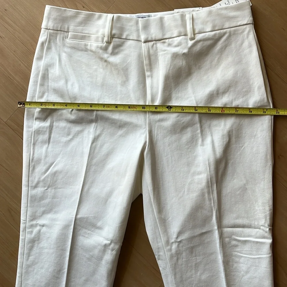 NWT CROWN & IVY WOMENS CARY STRETCHY SLACKS WHITE SIZE 10 - Picture 12 of 13
